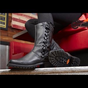 Woman’s black Harley Davidson Melia riding boots